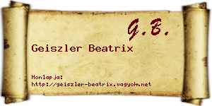 Geiszler Beatrix névjegykártya